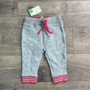 NWT Baby Boden 6-12m Gray and Red Essential Jersey Jogger Pants